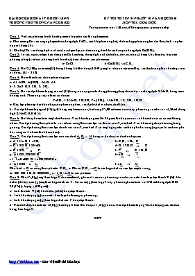 Đề thi tuyển sinh lớp 10 năm học 2010 môn thi Hóa học - Trường phổ thông năng khiếu